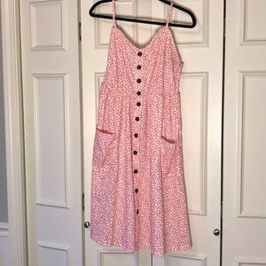 Pink Floral Dress with Pockets